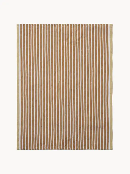 Strofinaccio Hale, 50% lino, 50% cotone, Terracotta, beige, bianco latte, Larg. 50 x Lung. 70 cm