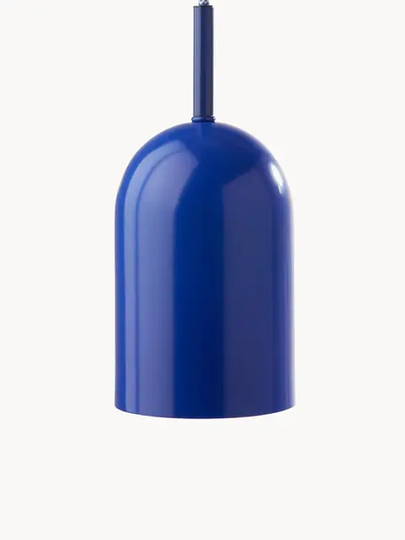 Lámpara de techo pequeña Ara, Cable: cubierto en tela, Azul real, Ø 10 x Al 15 cm