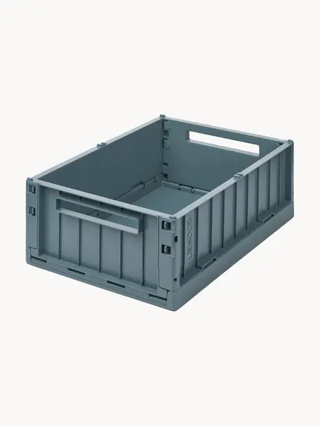 Skládací box Weston, 60 % recyklovaný polypropylen, 40 % polypropylen, Šedomodrá, Š 50 cm, H 36 cm