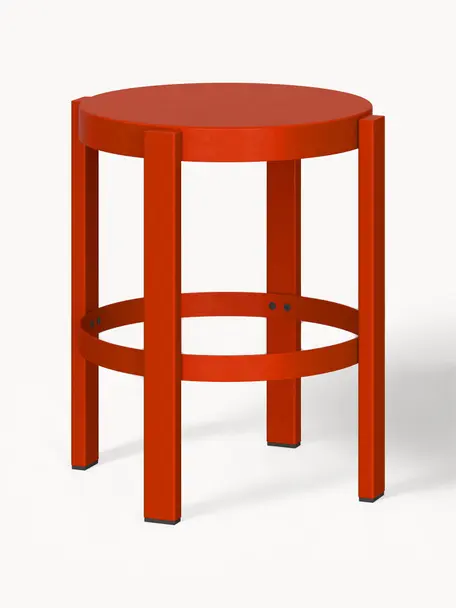 Tabouret en métal Doon, Acier, revêtement par poudre, Rouge, Ø 35 x haut. 45 cm