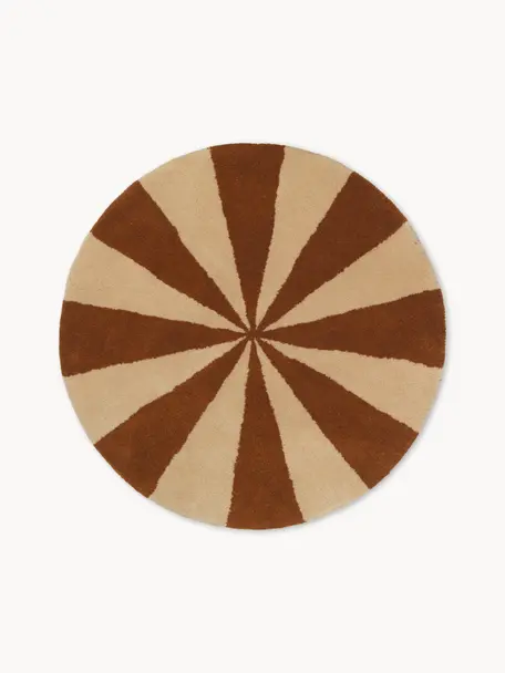 Tapis rond en laine tufté à la main Arch, Nougat, beige clair, Ø 70 cm (taille XS)