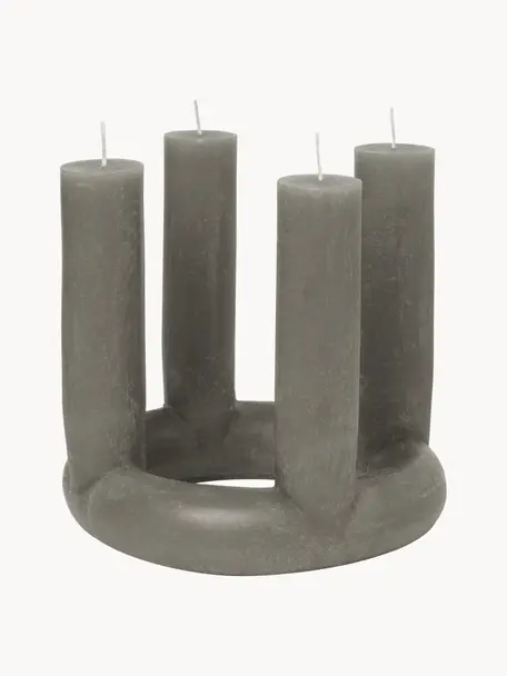 Adventní svíčka Lucia, Vosk, Zelená, Ø 20 cm, V 18 cm