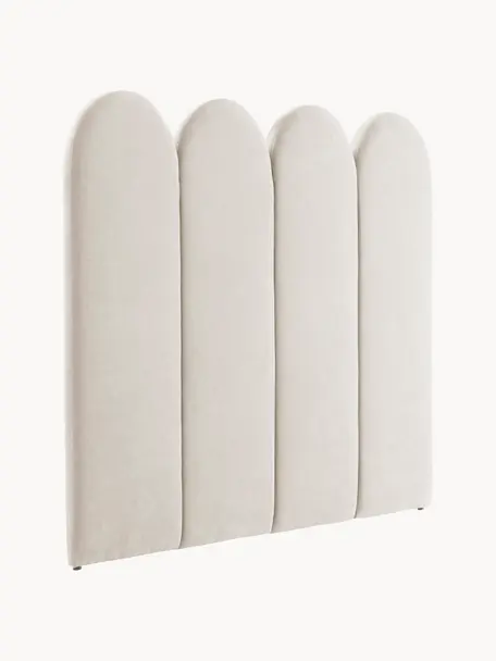 Tête de lit en chenille matelassé Miami, Tissu blanc crème, larg. 185 x haut. 124 cm