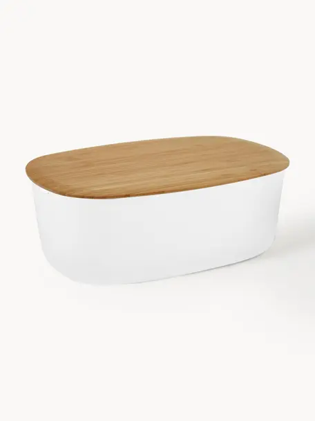 Panera con tapadera de bambú Box-It, Blanco, madera de bambú, An 35 x Al 12 cm