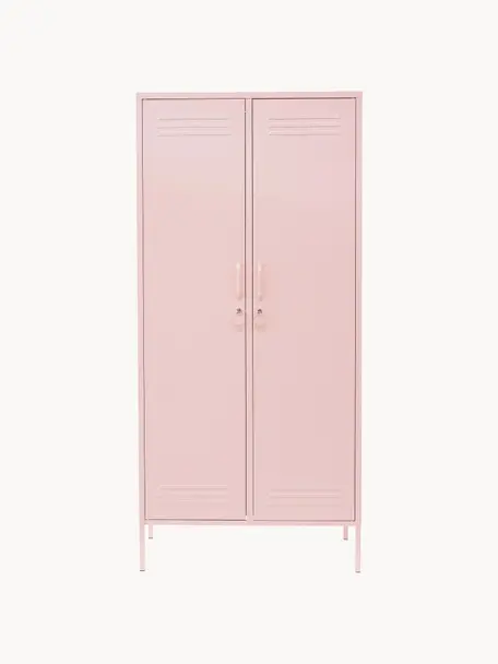 Petite armoire Twinny, Acier, revêtement par poudre, Rose pâle, larg. 85 x haut. 183 cm