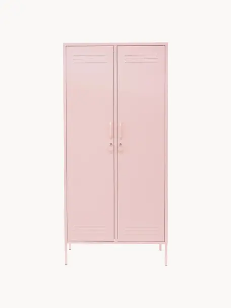 Armadietto The Twinny, Acciaio verniciato a polvere, Rosa cipra, Larg. 85 x Alt. 183 cm