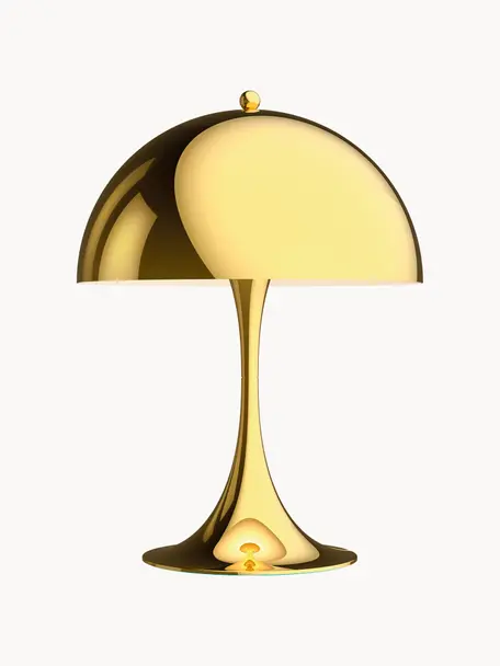 Stmívatelná stolní LED lampa s časovačem Panthella, V 34 cm, Zlatá, Ø 25 cm, V 34 cm