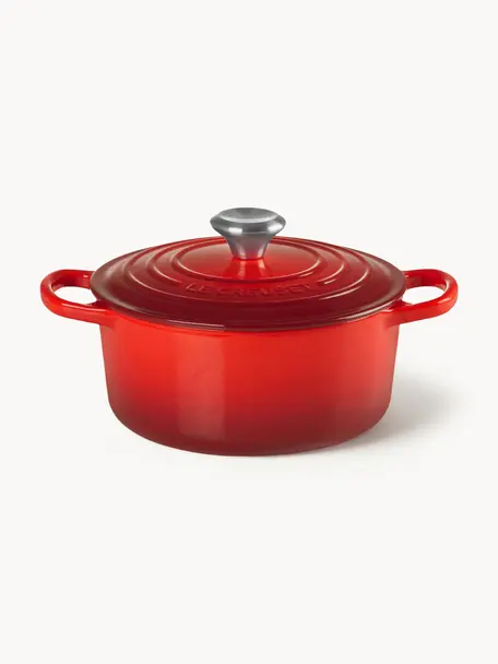 Cocotte ronde en fonte émaillée Signature Collection, Fonte, émaillée, Tons rouges, Ø 20 x haut. 12 cm, 2,4 L