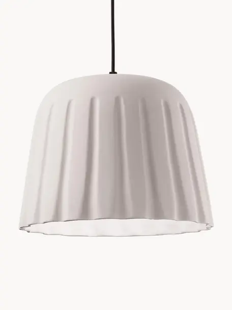 Handgemaakte hanglamp Madame Gres, Lampenkap: keramiek, Crèmewit, Ø 40 x H 30 cm