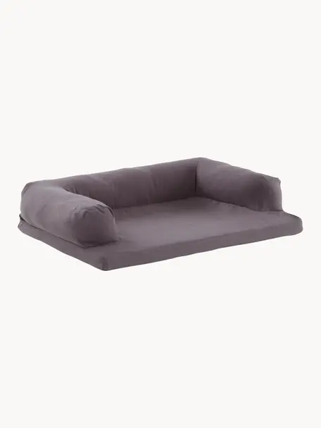 Cama para mascotas de algodón Sydney, Tapizado: 70% algodón, 30% lino, Gris oscuro, An 50 x L 73 cm