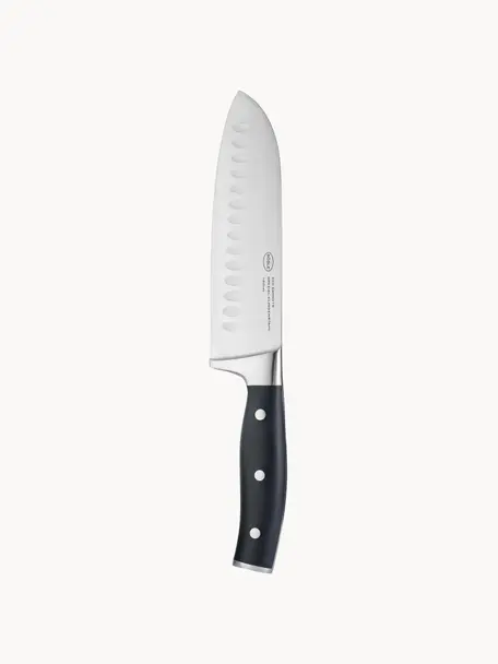Nůž santoku Tradition, Stříbrná, černá, D 32 cm