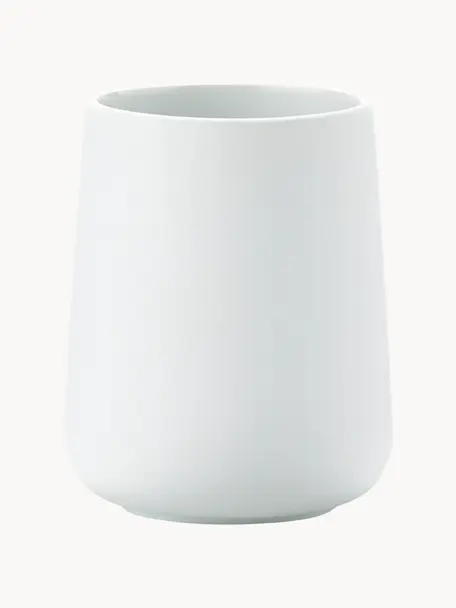 Kubek na szczoteczki z porcelany Clean, Porcelana, Biały, Ø 8 x 10 cm