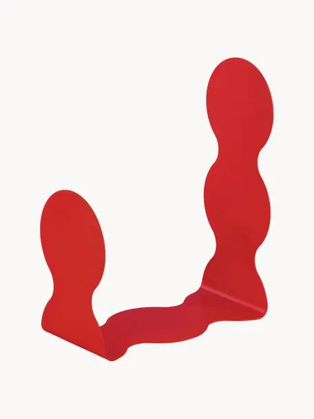 Knižná zarážka Fala, Oceľ s práškovým náterom, Červená, Š 21 x H 26 cm