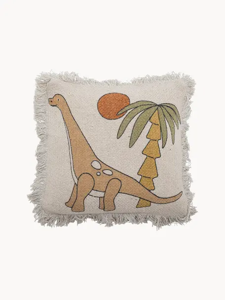 Coussin Lupo, Beige clair, ocre, larg. 40 x long. 40 cm
