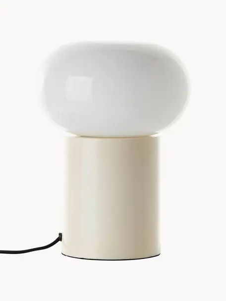 Malá stolová lampa Deany, Svetlobéžová, biela, Ø 20 x V 27 cm