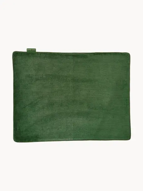 Couverture en velours côtelé pour chiens Relax, tailles variées, Vert foncé, larg. 60 x long. 80 cm