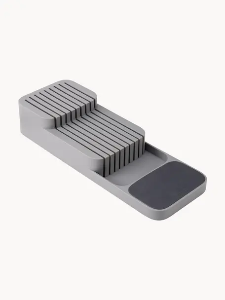 Organizer per coltelli in plastica DrawerStore, Polipropilene, Grigio, Larg. 14 x Alt. 7 cm