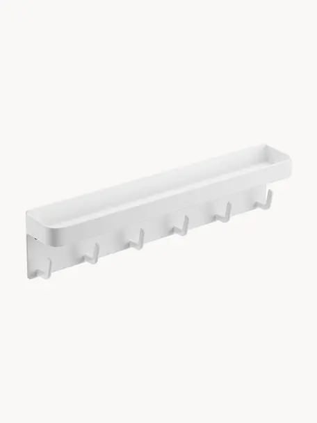 Perchero de pared con parte trasera magnética Smart, Acero con pintura en polvo, Blanco, An 25 cm