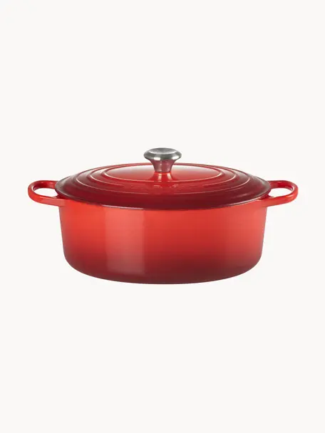 Ovale braadpan Signature Collection uit gietijzer, Geëmailleerd ijzer, Roodtinten, B 31 cm, 6,3 L