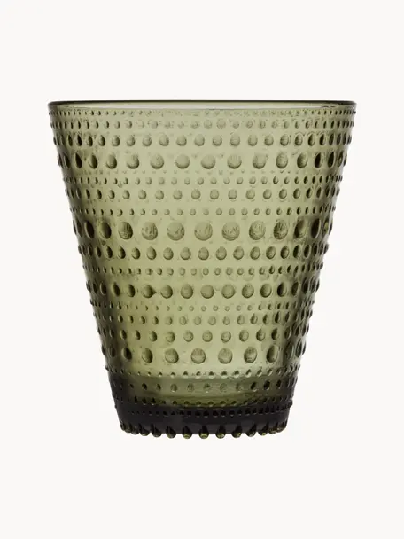 Wassergläser Kastehelmi, 2 Stück, Glas, Grün, transparent, Ø 9 x H 10 cm, 300 ml