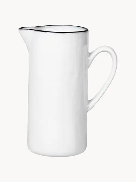 Lechera de porcelana artesanal Salt, 400 ml, Porcelana, Blanco, Ø 6 x Al 12 cm, 400 ml