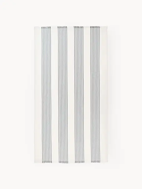 Hamamtuch Aren mit Fransen, Dunkelblau, Off White, B 100 x L 180 cm