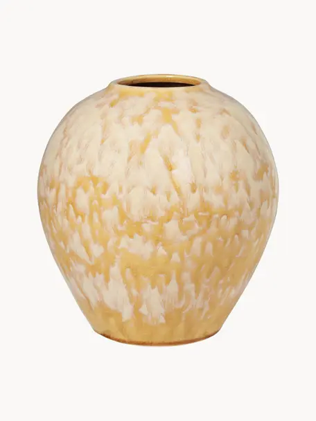 Jarrón de cerámica Ingrid, Cerámica, Amarillo, beige, Ø 24 x Al 26 cm