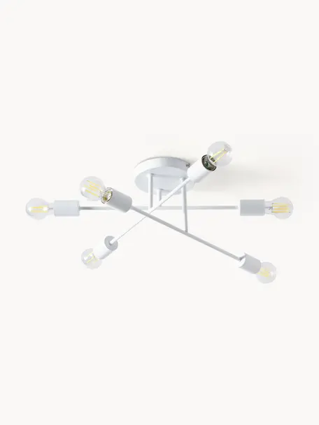 Plafondlamp Venja, Gepoedercoat metaal, Wit, Ø 55 x H 20 cm