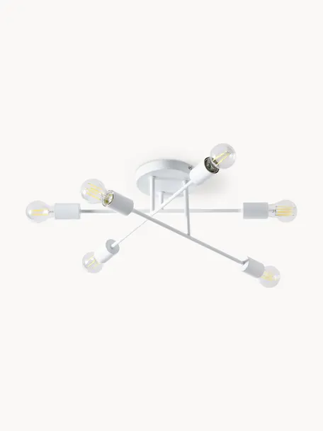 Lampada da soffitto Venja, Metallo verniciato a polvere, Bianco, Ø 55 x Alt. 20 cm