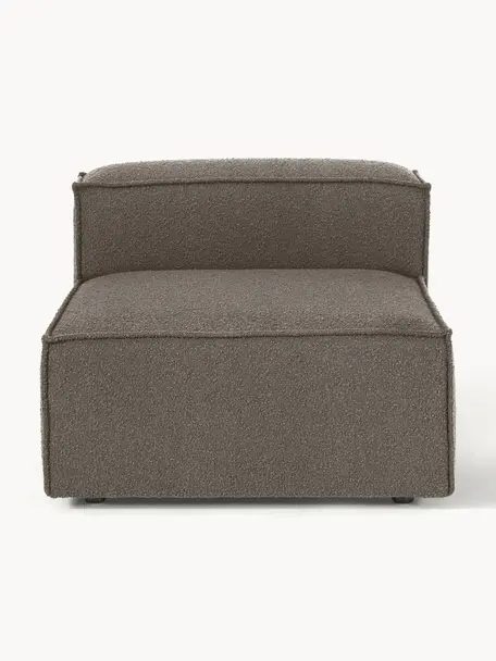 Mittelmodul Lennon aus Bouclé, Bezug: Bouclé (100 % Polyester) , Gestell: Massives Kiefernholz, Spe, Füße: Kunststoff Dieses Produkt, Bouclé Greige, B 89 x T 119 cm