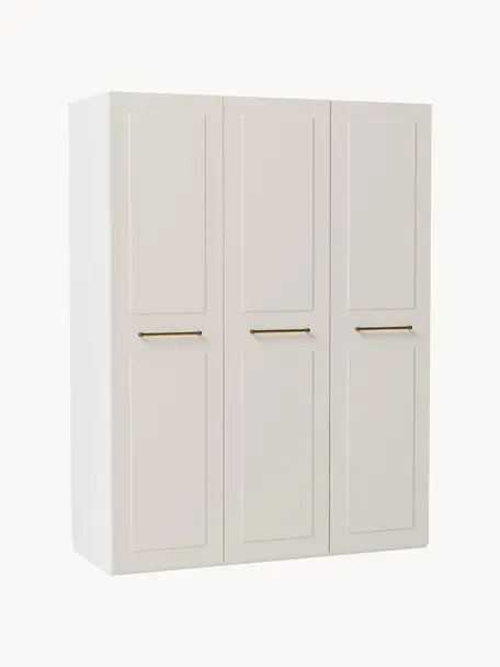 Modularer Drehtürenschrank Charlotte, 150 cm Breite, mehrere Varianten, Korpus: Spanplatte, melaminbeschi, Griffe: Messing Dieses Produkt wi, Beige, Basic Interior, B 150 x H 200 cm