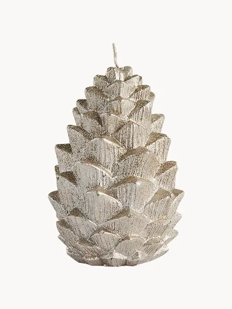 Kerze Nordic Pine in Zapfenform, Paraffinwachs, Goldfarben, Ø 7 x H 10 cm