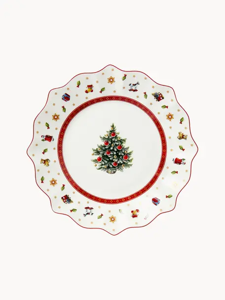 Porcelánový raňajkový tanier Delight, 2 ks, Premium porcelán, Červená, biela, vzorovaná, Ø 24 cm