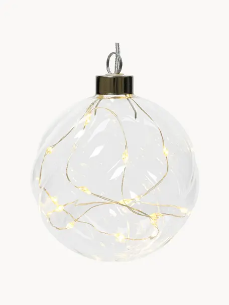 Bola de Navidad con luces LED Cristal, Vidrio, Transparente, Ø 20 cm