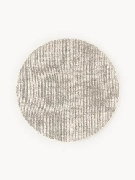 Ručne tkaný okrúhly koberec s krátkym vlasom Mansa, 56 % vlna, RWS certifikát, 44 % viskóza, Béžová, krémovobiela, Ø 150 cm (veľkosť M)