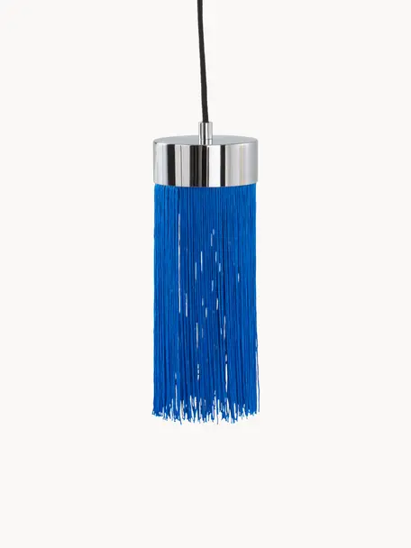 Kleine hanglamp Regency, Lampenkap: stof, Koningsblauw, Ø 10 x H 26 cm