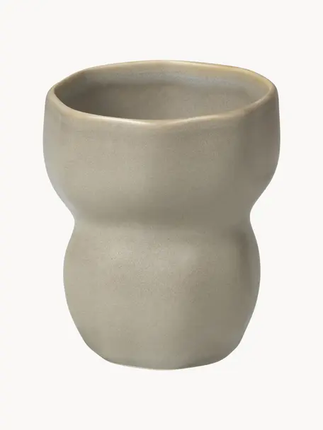 Mug design de forme organique Limfjord, tailles variées, Grès cérame, Gris clair, Ø 9 x haut. 11 cm, 350 ml