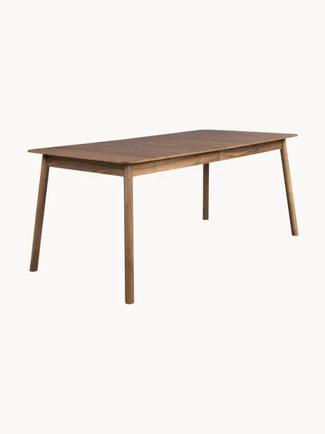Tavolo allungabile in legno di noce Glimps, 180 - 240 x 90 cm, Gambe: legno di noce massiccio, Legno di noce, Larg. 180/240 x Prof. 90 cm