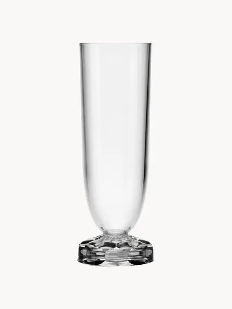 Bicchieri spumante con motivo strutturato Jellies 4 pz, Plastica, Trasparente, Ø 6 x Alt. 17 cm, 200 ml