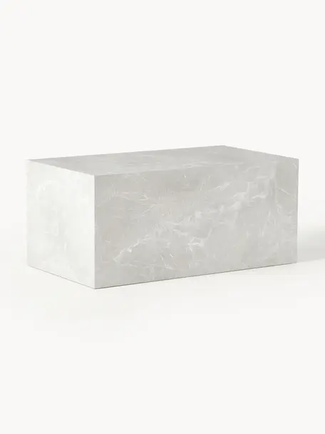 Tavolino da salotto effetto travertino Lesley, Pannello di fibra a media densità (MDF) rivestito con foglio di melamina, Effetto travertino beige, opaco, Larg. 90 x Alt. 40 cm