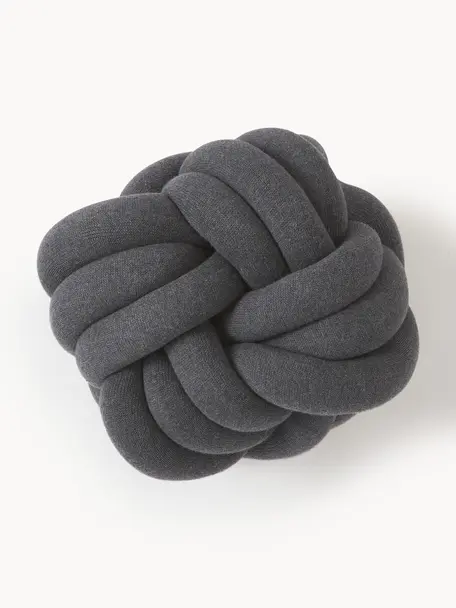 Spletený polštář Twist, Tmavě šedá, Ø 30 cm