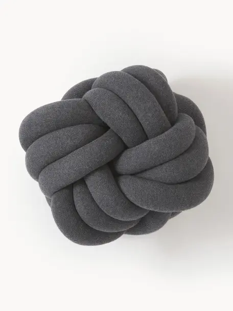 Puf nudo Twist, Funda: 100% algodón, Gris oscuro, Ø 30 cm