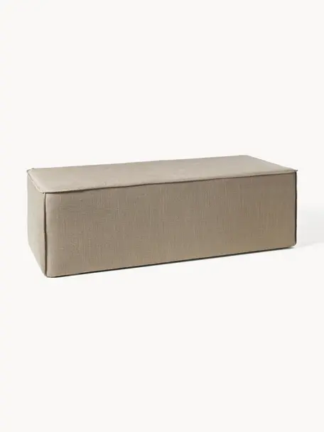 Banc rembourré Sanja, Tissu taupe, larg. 122 x prof. 54 cm