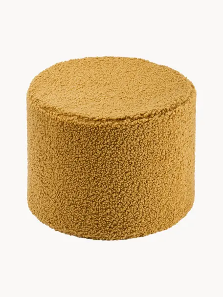 Kinder-Pouf Sugar aus Teddy, Ø 40 cm, Bezug: Teddy (100 % Polyester), Teddy Senfgelb, Ø 40 x H 25 cm