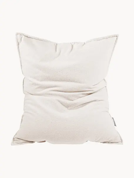 Bouclé-Sitzsack Woolly, Bezug: Bouclé (100 % Polyester) , Off White, B 125 x L 155 cm