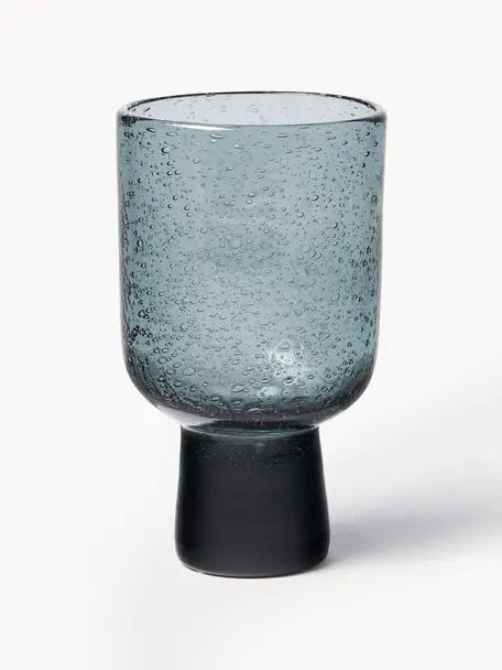 Verres à vin artisanaux avec bulles d'air Bari, 6 pièces, Verre, Gris, Ø 7 x haut. 12 cm, 250 ml