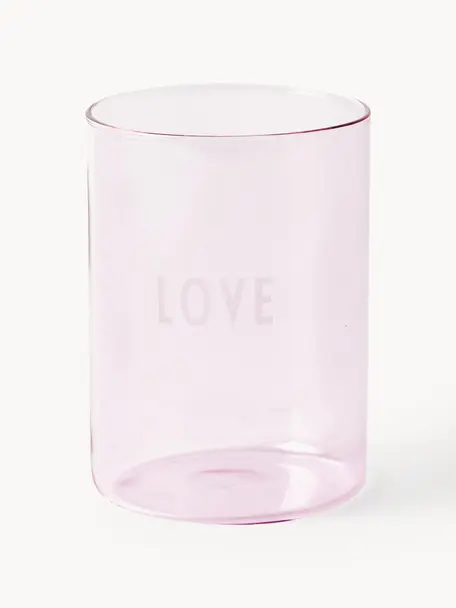 Verre à eau design Favorite LOVE, Verre borosilicate

Découvrez la polyvalence du verre borosilicaté pour votre maison ! Ce matériau de haute qualité, fiable et robuste, se distingue par une résistance exceptionnelle à la chaleur, ce qui le rend idéal pour votre thé ou café chaud. Par rapport au verre traditionnel, le verre borosilicaté est plus résistant aux fissures et aux bris, en faisant un compagnon sûr pour votre intérieur, Rose pâle (Love), Ø 8 x haut. 11 cm, 350 ml