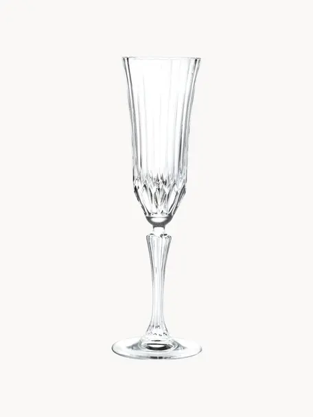 Bicchiere champagne in cristallo con rilievo Adagio 6 pz, Cristallo, Trasparente, Ø 8 x Alt. 25 cm, 180 ml
