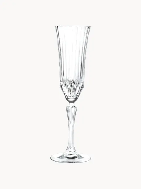 Copas flauta de champán de cristal Adagio, 6 uds., Cristal, Transparente, Ø 8 x Al 25 cm, 180 ml