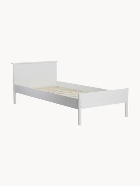 Detská posteľ z dreva Girona, 90 x 200 cm, MDF-doska strednej hustoty, drevo a preglejka, Biela, Š 90 x D 200 cm